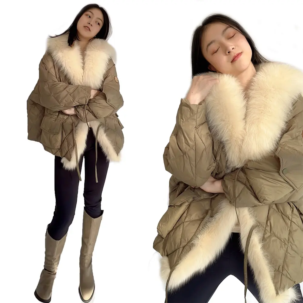 Popular Fashion Faux Fur Coats And Jackets Long Sleeve Faux Fur Women's Down Coats