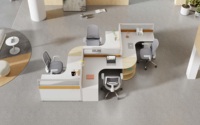 Modern Office Workstation with Glass Steel Aluminium Frame for School & Hospital Application Office Divider Partition
