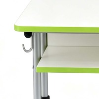 Table d'école rectangulaire double pour deux élèves avec pieds en T et hauteur réglable - Fournisseur de tables scolaires
