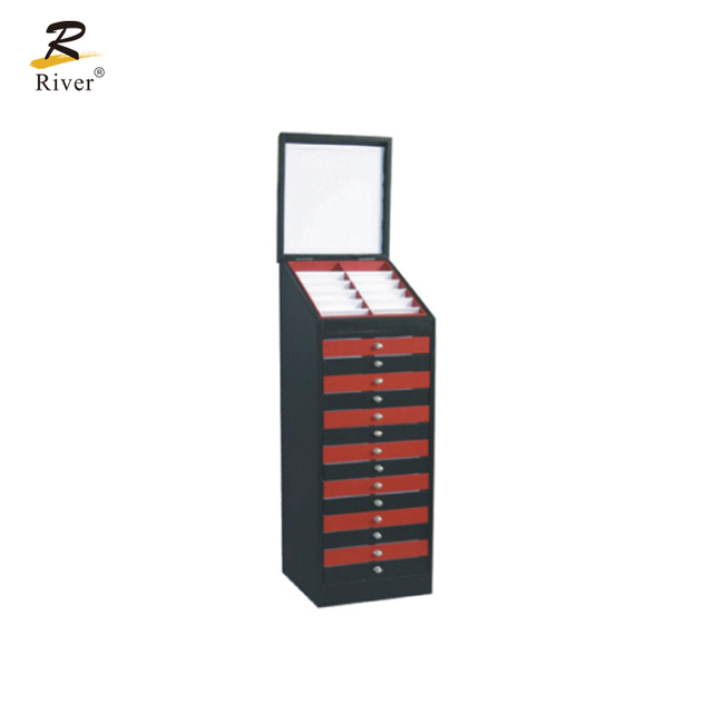 Professional FDTS-1017 Floor-standing Type 180 Slots Folding Support Display Box Eyeglass Display Cabinet Drawers