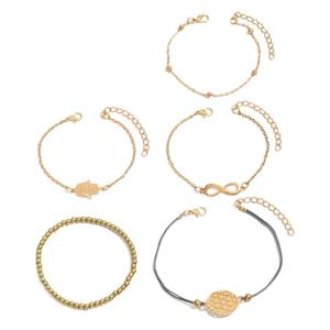Japanese and Korean retro style, versatile Fatima hand infinity symbol <b>stacked</b> <b>bracelet</b>, beaded chain, <b>stacked</b> jewelry for - Product Image 5