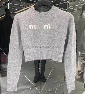 Bán Buôn Thiết Kế Quần Áo Mùa Thu Mùa Đông Dài Tay Áo Thương Hiệu Thời Trang Áo Thun Dệt Kim Áo Len Cho Phụ Nữ - Product Image 6