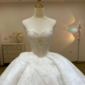 Vestido de Novia de Lujo sin Tirantes con Apliques, Vestidos de Novia de Encaje Color Marfil, Vestidos de Novia Lsjj51 Jancember - Product Image 4