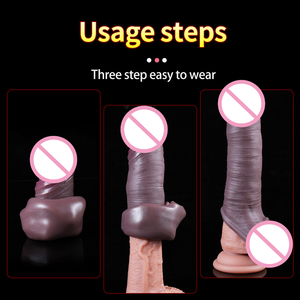 Мужские силиконовые насадки на пенис «Волчьи зубы» для увеличения и утолщения, полые, для ношения, интимные товары - Product Image 4