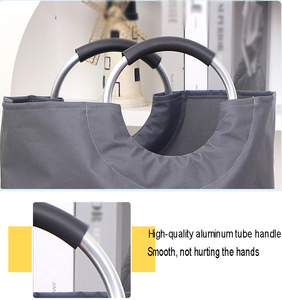 Tái Sử Dụng Polyester Có Thể Gập Lại Giặt Giỏ Với Kim Loại Xử Lý Tổ Chức Hamper Hoặc Rửa Bền Bẩn Quần Áo Lưu Trữ - Product Image 3