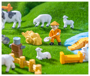 Resina sfusa maiale di mucca coniglio cane di pecora di pollo di plastica piccolo giocattolo Pvc animali da fattoria bambini educazione precoce collezione prescolare - Product Image 4