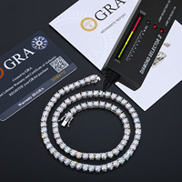 Bijoux fins hommes femmes 2mm-5mm collier Mossanite en argent sterling 925 cultivé en laboratoire VVS Moissanite diamant Tennis Bracelet chaîne