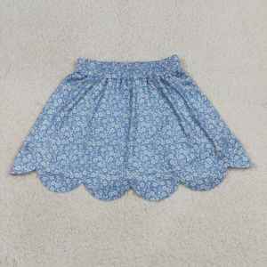 GLK0239 rts กระโปรงเด็กผู้หญิงลายดอกไม้สีฟ้าเล็กๆ ระบายอากาศได้ดี กระโปรงเด็กผู้หญิงสำหรับฤดูร้อน ขายส่ง - Product Image 2