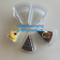 Boîte à gâteau triangulaire en plastique jetable de qualité alimentaire, récipient à cheesecake, emballage alimentaire à emporter, contenants alimentaires à clapet