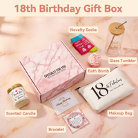 Coffret Cadeau de Luxe Lunaire pour Filles – Anniversaire 18 Ans – Prêt à Offrir – Kit Spa Personnalisé avec Gobelet Imprimé UV, Bougie, Chaussettes et Bracelet