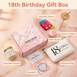 Coffret Cadeau de Luxe Lunaire pour Filles – Anniversaire 18 Ans – Prêt à Offrir – Kit Spa Personnalisé avec Gobelet Imprimé UV, Bougie, Chaussettes et Bracelet - Product Image 2