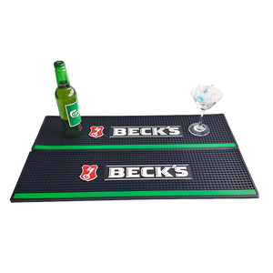 Custom Logo Silicone PVC Bar Mat Spill Pad Pub <b>Beer</b> Rail Mat Drip Tray Non Slip Counter Mat <b>Coaster</b> Placemat Bartender Mat - Product Image 1