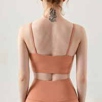 Débardeur de yoga en tissu pour femme, style nude, soutien-gorge de fitness d'été, dos élégant, petit bandeau, sous-vêtement de sport anti-choc pour le yoga
