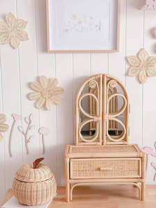 ตู้โต๊ะเครื่องแป้งลายผีเสื้อขนาดเล็กเฟอร์นิเจอร์สำหรับเด็กเล็กสไตล์ยุโรป - Product Image 5