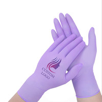 Logo OEM personnalisé pour nail art, service alimentaire, cuisine, hôtel, nettoyage, salon de beauté, tatouage, gants à main en nitrile