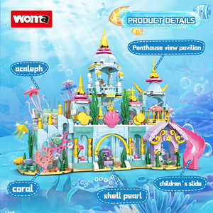 Blocchi di Costruzione in Plastica ABS Woma, Castello della Principessa Fai-da-Te, Mondo Sottomarino, Parco Giochi Assemblabile con Piccole Particelle, Giocattoli per <span class=keywords><strong>Bambini</strong></span> - Product Image 1