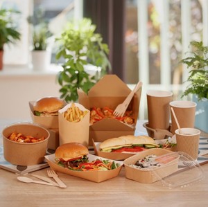 Cajas <span class=keywords><strong>de</strong></span> Almuerzo <span class=keywords><strong>de</strong></span> Papel Grueso con Cierre Automático para Entrega <span class=keywords><strong>de</strong></span> Alimentos a Larga Distancia, Bajo MOQ - Product Image 2