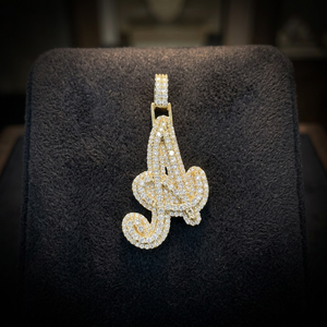 Pendentif Lettre Alphabet Icône en Diamants de Laboratoire, Argent Sterling 925 avec Diamants CVD de Laboratoire, Bijoux de Luxe Personnalisés - Product Image 1