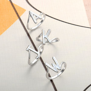 <span class=keywords><strong>Xlove</strong></span> nouvelle mode bijoux initiaux unis personnalisés bague en argent sterling de A à Z anneaux - Product Image 3