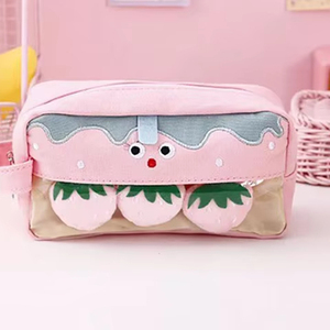 Sinh Viên Nhật Bản Phim Hoạt Hình Sang Trọng Túi Bút Và Gió Hộp Bút Chì Trái Cây Và Rau Công Viên Thiết Kế Vải Và Rõ Ràng Nhựa Trường Hợp - Product Image 5