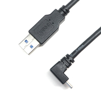Câble de transfert de données haute vitesse USB Type A mâle droit vers Type C femelle à 90 degrés