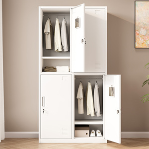 Armadio in Acciaio per Camera da Letto con Design Moderno, 4 Ripiani, Montaggio a Pavimento - Per Appartamenti e Hotel - Product Image 2