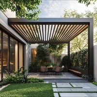 Pergola bioclimatique en aluminium avec toit rétractable à lamelles électriques personnalisées, résistante aux vents forts, avec éclairage LED et revêtement en poudre