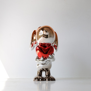 Bonita caricatura para adorno de amor tema TV película interior estatua dorada escultura <span class=keywords><strong>Snoopy</strong></span> para Artes Pop hogar artesanía de resina - Product Image 4