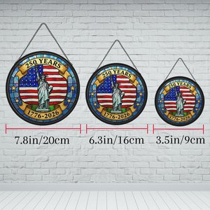 กระจกสีอเมริกาเซสเตอร์เซ็นเทนเนียล ฉลองครบรอบ 250 ปี 1776-2026 แบบแขวน - Product Image 5