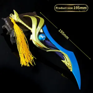 سلسلة مفاتيح يدوية للهدايا من Kai Zure Dragon Blade من سبائك الزنك الإلهية غير المزينة بسلسلة الوحش المدلى بها للدروع المصبوبة للاعبين - Product Image 4