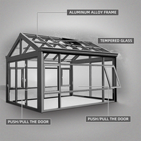 Baivilla halaman belakang sunroom desain untuk rumah sunroom kaca rumah aluminium hijab sunroom