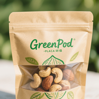 Compostable Eco Recyclable Kraft Paper Zip Lock Bag with Aluminum Foil Inner for Bakery Tea Powdered Food Items