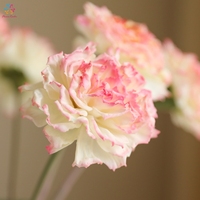 Fleurs d'œillet artificielles en tissu de soie, toucher humide, tiges de fleurs artificielles réalistes pour la décoration de mariage et de la maison, vente en gros
