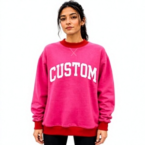 Sweat-shirt de haute qualité personnalisé en coton/polyester léger pour femmes, sweat-shirt à col montant oversize à épaules tombantes - Product Image 1