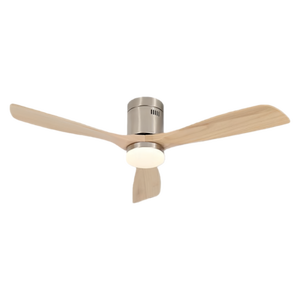 Ventilateur de plafond à pales en bois massif de haute qualité de 52 pouces, à vitesse variable, à économie d'énergie, avec éclairage LED - Product Image 1