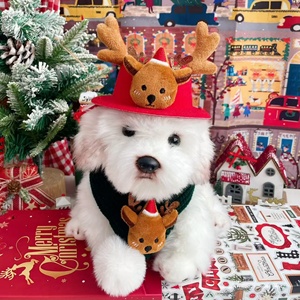 Factory Pet Winter Classic Christmas <strong>Hats</strong> Knitted Neck Warmers Reindeer Santa Claus <strong>Animal</strong> Shaped Decorative Items <strong>for</strong> Dogs - Product Image 1