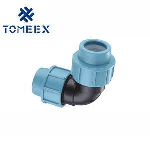 HDPE Pipe PP Compression Fittings 90 degree elbow for water supply