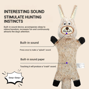 Jouets à mâcher en peluche interactifs de haute qualité et durables en forme d'animaux pour chiens et chats - Classique, mignon, multifonctionnel, film PV - Product Image 2