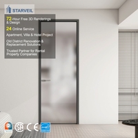 Portes en aluminium et verre de style moderne, à double battant, étanches, pour usage extérieur et chambre, tailles et couleurs personnalisées, vente en gros