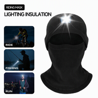 Balaclava LED, lumière LED, masque facial pour l'hiver, coupe-vent, lampe frontale, cyclisme nocturne, course à pied, pêche, ski en plein air