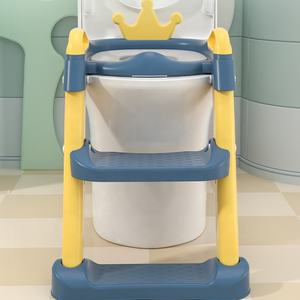 Nuevo bebé taburete cerrado entrenamiento niño inodoro <span class=keywords><strong>WC</strong></span> orinal para niños escalera de paso ajustable silla de seguridad plegable - Product Image 1