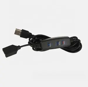 2M LED-Streifen-Dimm schalter mit 3-Tasten-USB-Netzteilkabel Buchse zu Stecker Schwarzes Verlängerung kabel zum Dimmen der Glühbirnen