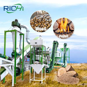 RICHI disesuaikan 3-4 t/h Oak Log serbuk gergaji kayu mesin pembuat garis pelet - Product Image 1