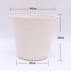 Haute Qualité Blanc Résistant à La Saleté Coton Fil Rond Débris Grand Seau De Rangement Panier De Rangement De Jouets - Product Image 2