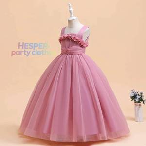 HP Floral Princess Kid Long Pageant <b>Gown</b> Big Girls Floor Length Maxi Dress Stage Performance Birthday Party Wear Outfit - Product Image 1