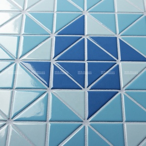 Méditerranée 2 "Triangle <span class=keywords><strong>Moulin</strong></span> À Vent Motif Bleu Couleur Mixte Piscine Carreaux Mosaïque En Céramique pour Hôtel Entrepreneur Projet - Product Image 2