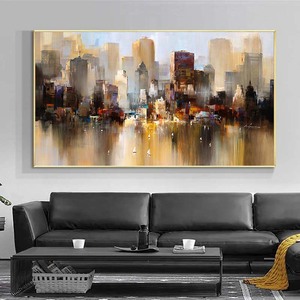 Affiche de construction de ville moderne à la mode, <span class=keywords><strong>peinture</strong></span> à l'huile abstraite, imprimés, images d'art murales pour salon, décor de maison - Product Image 4