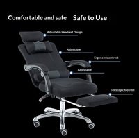 Fauteuil de bureau inclinable moderne en tissu maillé avec repose-pieds pivotant et réglable en hauteur pour gamer