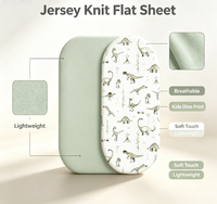 Drap plat en jersey respirant, doux et lisse, pour la décoration de chambre d'enfant, linge de lit pour chambre d'hôtes