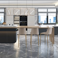 Tabouret de bar haut dossier moderne et épuré, style créatif de designer, luxe léger pour la maison HD-770D